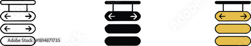 signpost navigation icons three styles left right arrow symbols