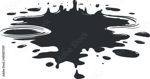 Abstract black ink splash vector illustration for creative design projects and artistic applications