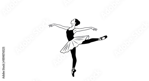 Elegant Ballerina in Graceful Pose a Dance of Artistry.