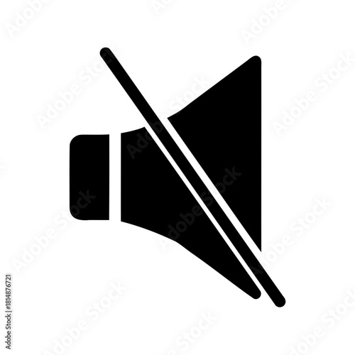 Mute speaker icon illustration; no sound symbol graphic Vector, illustration