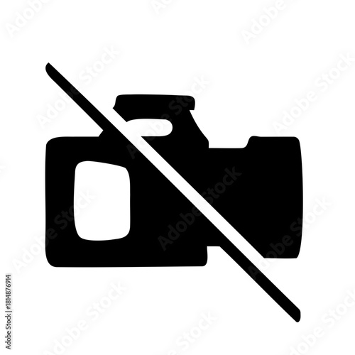 No photography allowed; camera forbidden symbol on white Vector, illustration