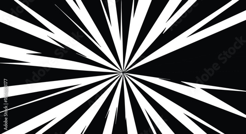Dynamic black and white radial burst vector illustration for creative design projects 