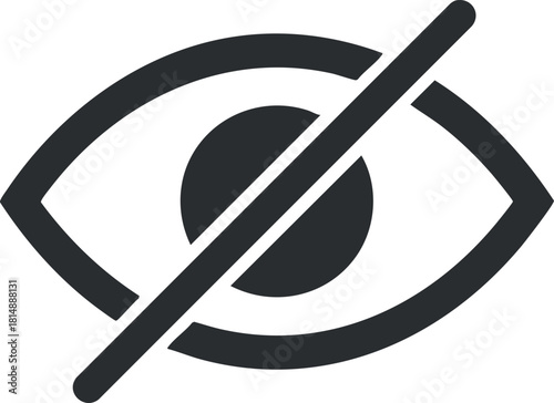 Modern minimalist vector illustration of an eye symbol representing vision and perception in design projects.