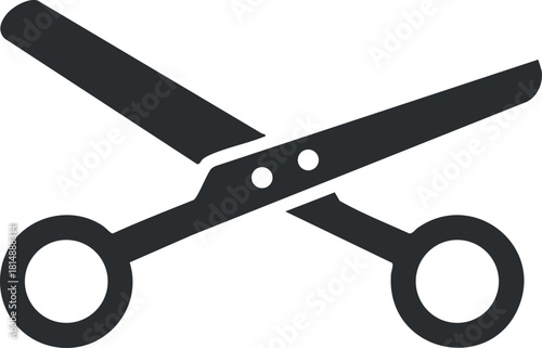 Stylized black vector illustration of scissors, ideal for crafting, office supplies, and design projects