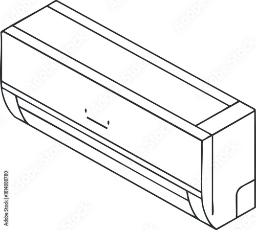Outline vector illustration of an air conditioning unit for home cooling and climate control design projects