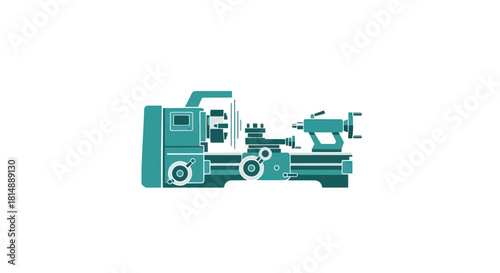 Teal tool machine icon