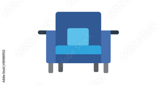 Simplified blue armchair