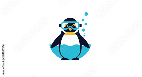 Diving penguin icon
