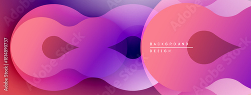 Abstract fluid shapes, vibrant pinks, purples create dynamic background. Modern design, smooth gradients offer visual interest.
