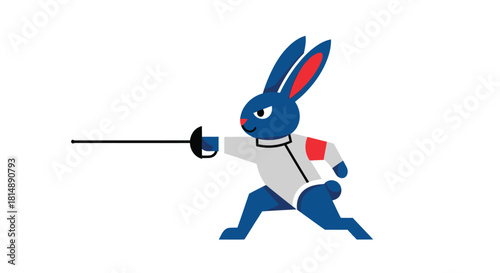 Animated bunny fencer