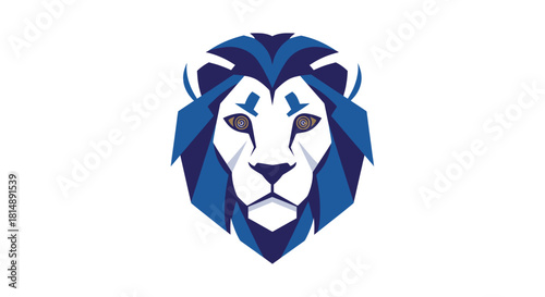 Geometric, stylized lion head