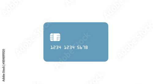 Light blue credit card with a chip