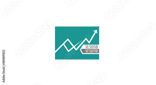 Teal graph with upward trend and data points