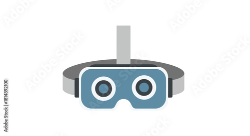 A stylized virtual reality headset, front view