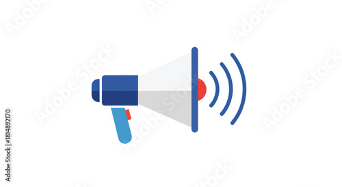 Blue, red & white megaphone