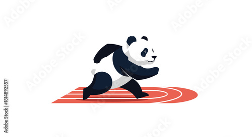 Running panda An illustration of a panda bear running on a track