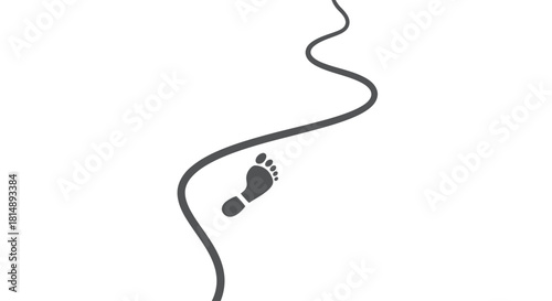 Winding path with footprint