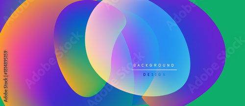 Abstract colorful overlapping circles create vibrant background. Gradient hues blend smoothly, offering modern design element.