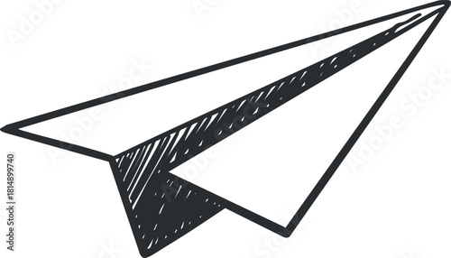 Minimalist vector illustration of a paper airplane design for creative and communication concepts.