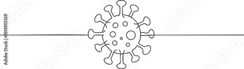 Outline vector illustration of a coronavirus symbol, suitable for health-related projects and educational materials