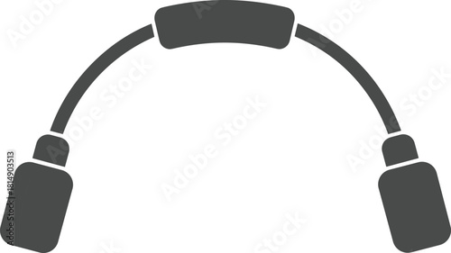 Simple jump rope icon silhouette, fitness exercise equipment graphic, workout training tool illustration, minimal black sports symbol for health and gym designs