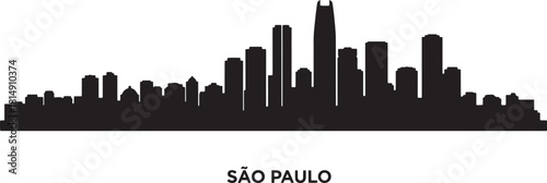 Sao paulo skyline silhouette vector illustration of city scape in brazil