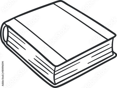 Outline vector illustration of a hardcover book, ideal for educational and literary projects or designs.