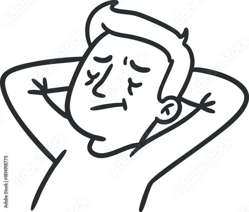 Stylized vector illustration of a relaxed character enjoying a moment of peace and tranquility, suitable for wellness and lifestyle themes