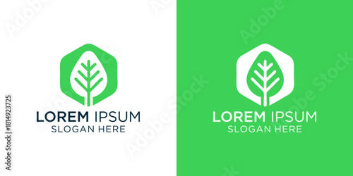 Leaf logo design for eco-friendly brands, conveying natural beauty and sustainable values in fresh green tones, perfect for modern business cards