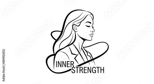 Elegant woman with flowing hair embodying inner strength and resilience a symbol of empowerment.