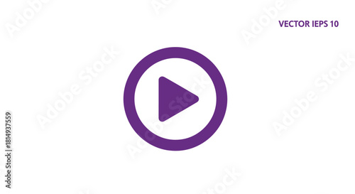 Simple purple play button icon