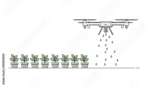 Precision agriculture with drone watering plants offering efficient irrigation solutions and innovative farming practices for sustainable growth and modern agricultural technology