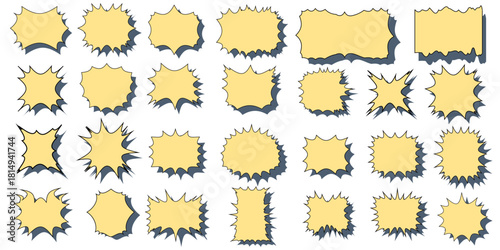 comic speech bubble set , frame, icon, manga , explotions design elements