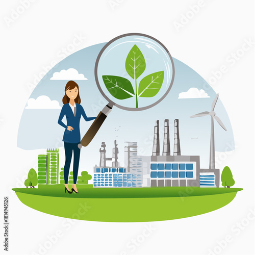Green Industry and Sustainable Business Concept