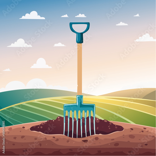 Cultivating the Land with a Garden Fork