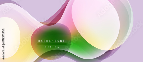 Abstract flowing shapes, pastel colors blend. Smooth gradients create dynamic visual effect. Modern design element for backgrounds.