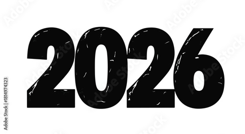 Bold black '2026' numeral on a clean white background, representing the coming year.