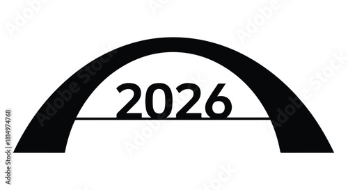 Future year symbol under arch