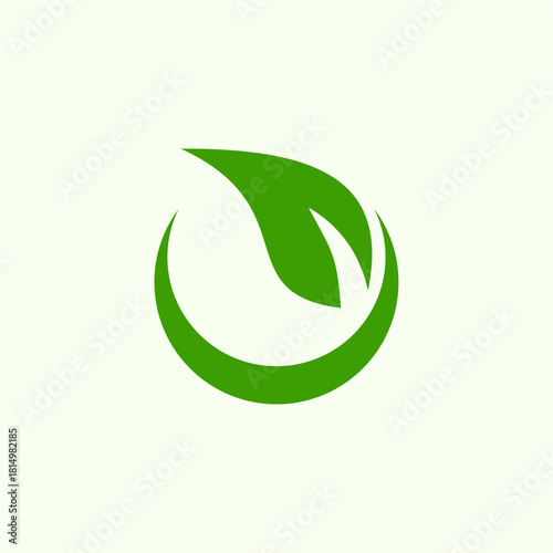 Modern Abstract Green Leaf Logo Symbol Organic