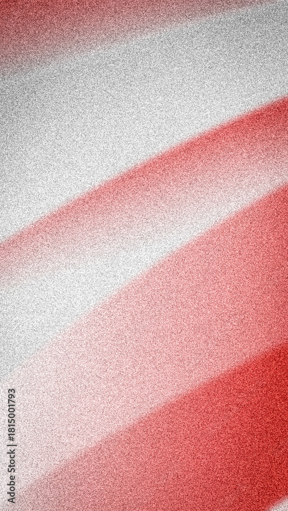 Fototapeta premium Bold and dynamic vertical abstract background with vibrant red and clean white diagonal gradient bands, featuring a modern noise texture for impact