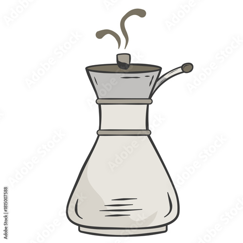 Hand-drawn Illustration of Coffee Pour Over