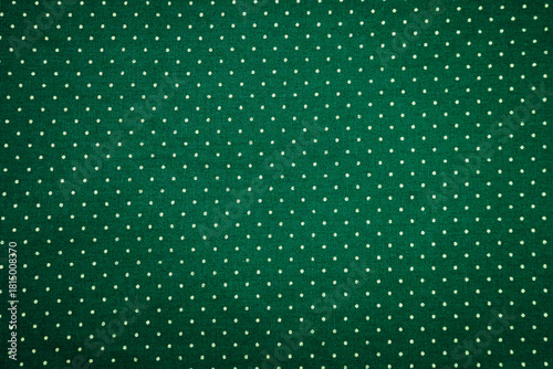 Green Fabric with White Polka Dots Texture