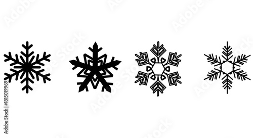 Elegant Snowflake Collection - Winters Delicate Artistry in Black and White.