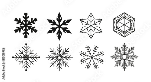 Elegant Snowflake Collection - Winters Delicate Artistry in Vector Form.