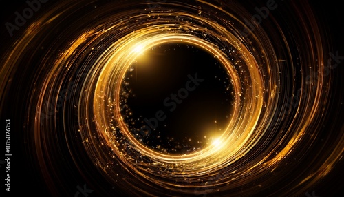 Radiant Ring Of Light Shimmering Particles Gold Awards Trailer Titles Cinematic Openers Luxury Intro Background