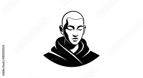 Monk in Meditation: Serene Portrait of Inner Peace and Focus.