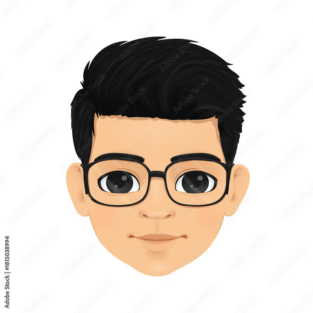 Fototapeta premium smiling boy face with glasses