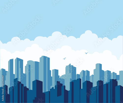 view of city buildings on a sunny day