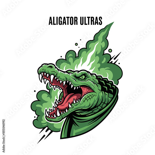 Fierce Alligator Ultras Sports Mascot Vector