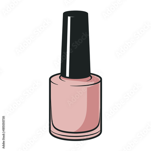 Charming nail polish bottle in soft pink isolated on, ideal for beauty blogs, cosmetic ads, and feminine designs